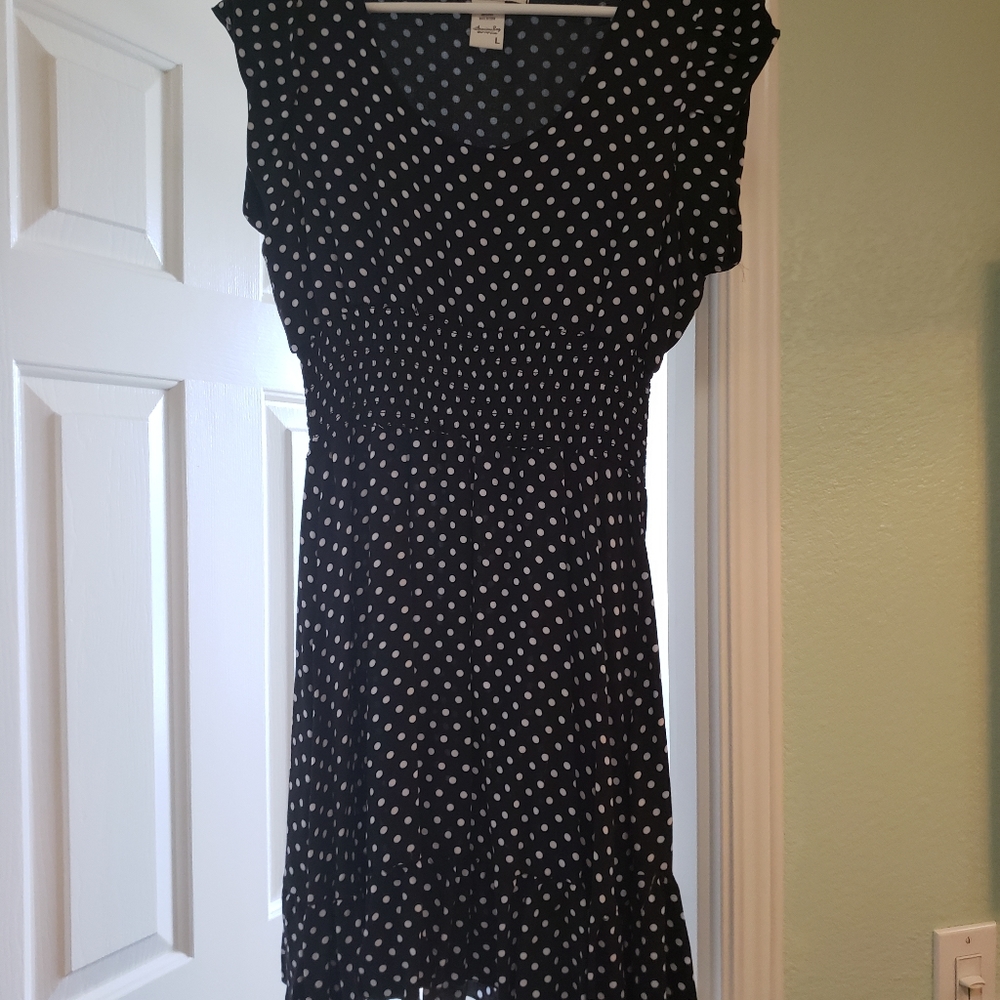 Blk and white polka dot dress